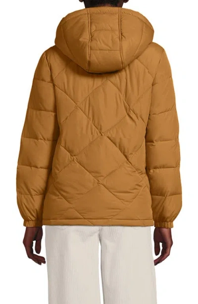 Lands' End Featherfree Insulated Diamond Quilted Jacket In Brown
