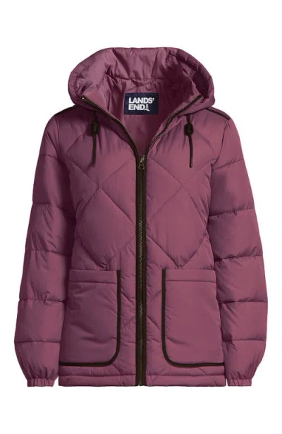 Lands' End Featherfree Insulated Diamond Quilted Jacket In Purple