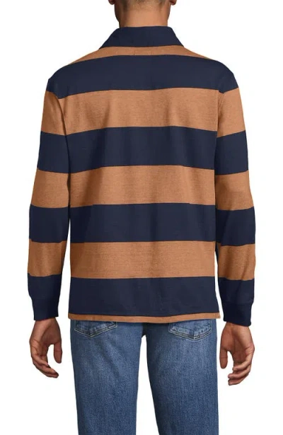 Lands' End Long Sleeve Rugby Shirt In Blue