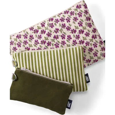 Lands' End Zip Canvas Pouch 3 Pack In Multi