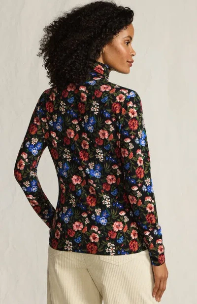 Lands' End Lightweight Jersey Skimming Long Sleeve Turtleneck In Multi