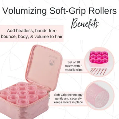 Calista Volumizing Soft Grip Rollers In Pink