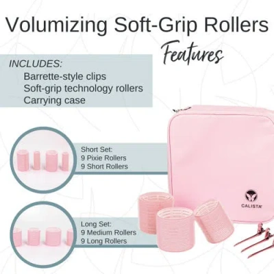 Calista Volumizing Soft Grip Rollers In Pink