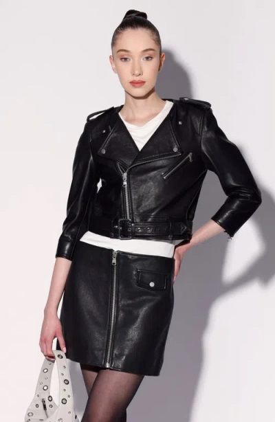 Walter Baker Jamison Leather Jacket In Animal Print