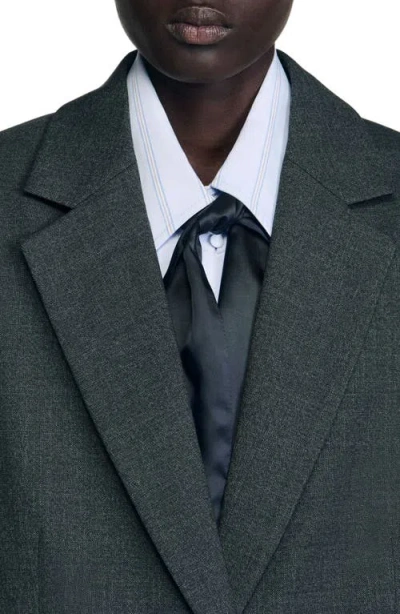 Sandro Notch Lapel Jacket In Gray