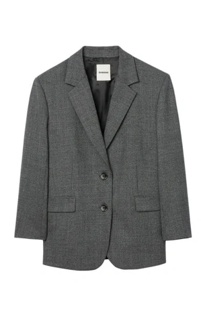 Sandro Notch Lapel Jacket In Gray