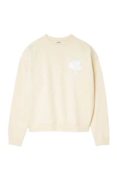 Sandro Mens Butter Cream Flower-motif Knitted Wool Jumper In Neutral