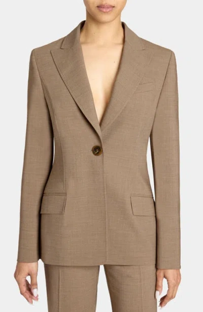 Santorelli Jess Single Button Jacket In Stretch Wool In Multi