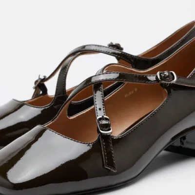 Marc Nolan Ruby Patent Leather Mary Jane Block Heels In Green