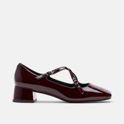 Marc Nolan Ruby Patent Leather Mary Jane Block Heels In Burgundy