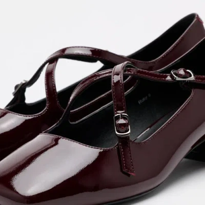 Marc Nolan Ruby Patent Leather Mary Jane Block Heels In Burgundy