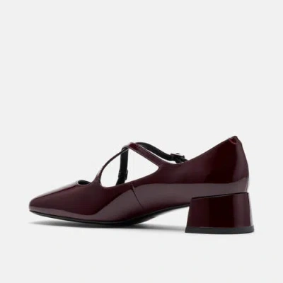 Marc Nolan Ruby Patent Leather Mary Jane Block Heels In Burgundy
