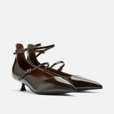 Marc Nolan Paige Patent Leather Kitten Heels In Green