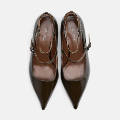 Marc Nolan Paige Patent Leather Kitten Heels In Green