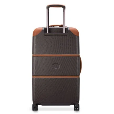 Delsey Paris Chatelet Air 2.0 Medium Checked-26 Inch Hardside Luggage Trunk With Spinner Wheels In Brown
