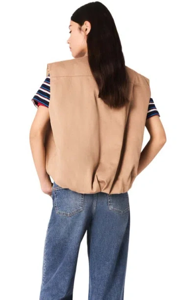 Maje Bardo Sleeveless Jacket In Neutral