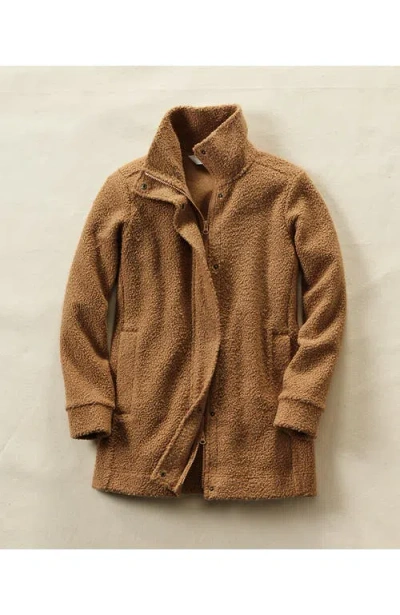 Lands' End Boucle Fleece Coat In Brown