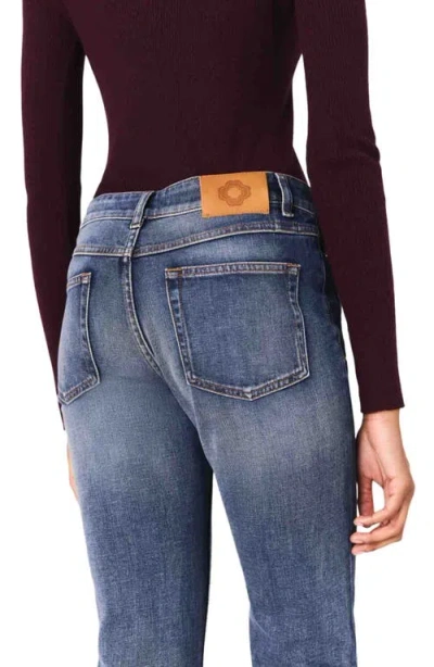 Maje Bootcut Jeans With Zip Pockets In Blue