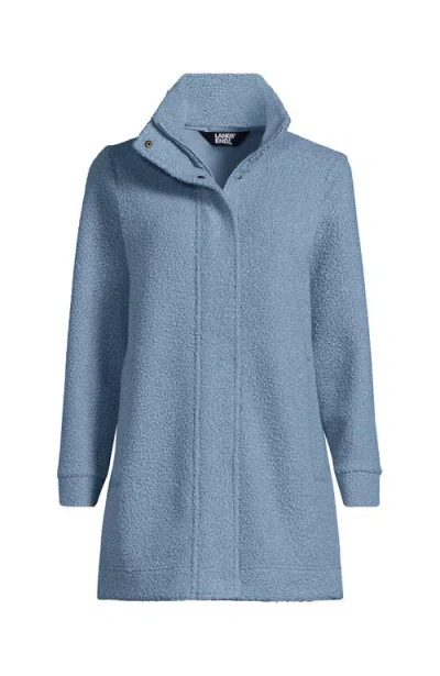 Lands' End Boucle Fleece Coat In Blue