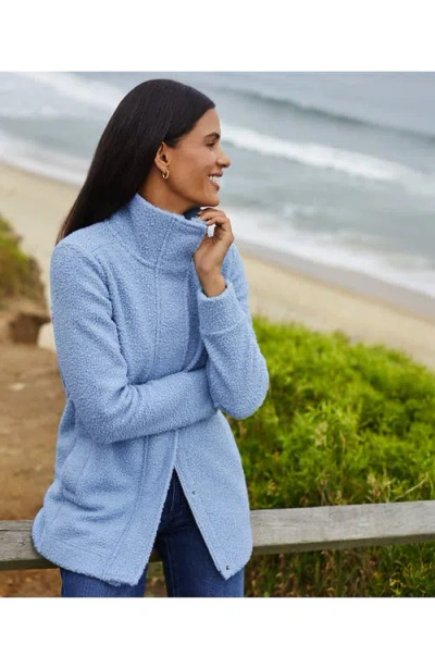 Lands' End Boucle Fleece Coat In Blue