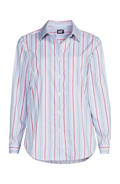 Lands' End Cooling Button Front Shirt In Blue