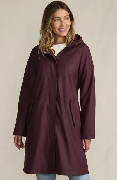 Lands' End Squall Rain Slicker Coat In Burgundy