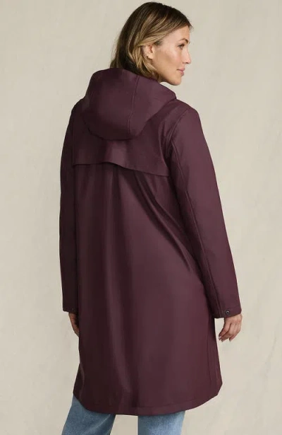 Lands' End Squall Rain Slicker Coat In Burgundy