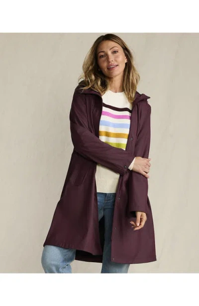 Lands' End Squall Rain Slicker Coat In Burgundy