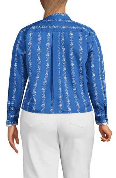 Lands' End Easy Care Shirt With Removable Bow In Animal Print