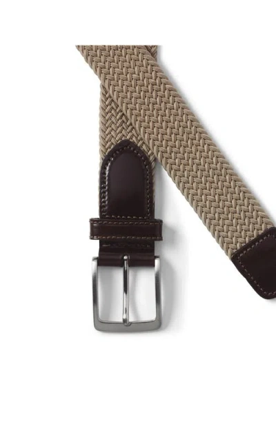 Lands' End Elastic Braid Belt In Brown
