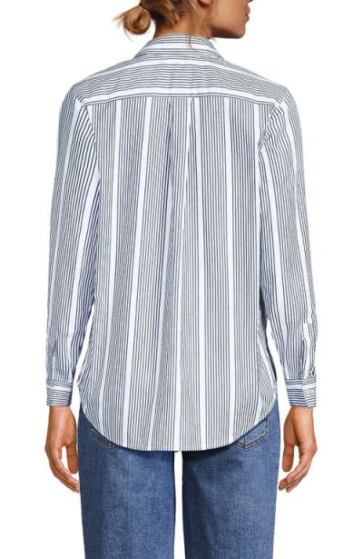 Lands' End Cooling Button Front Shirt In Blue