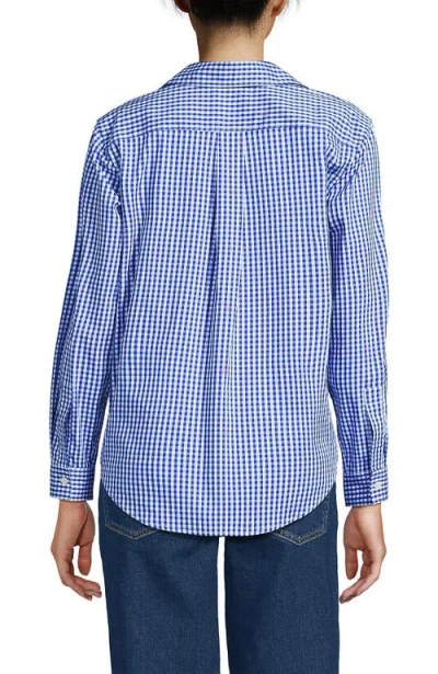 Lands' End Cooling Button Front Shirt In Blue