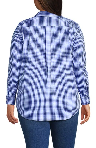 Lands' End Cooling Button Front Shirt In Blue