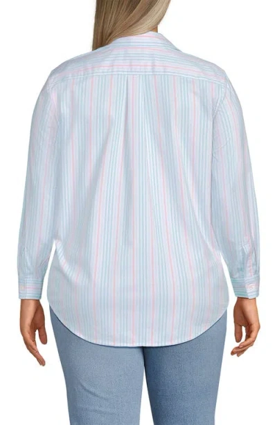 Lands' End Cooling Button Front Shirt In Blue