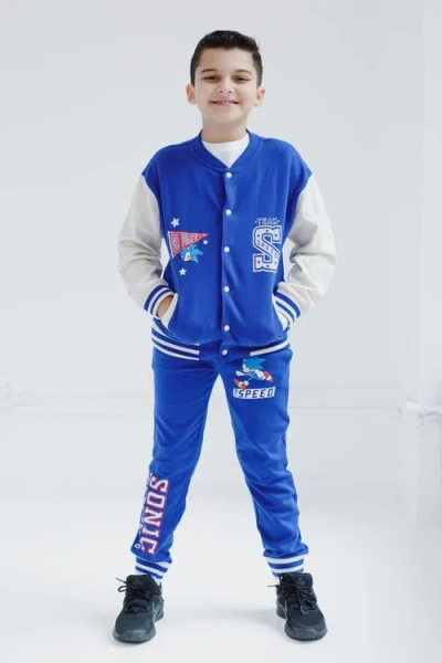 Sega Sonic The Hedgehog Varsity Jacket & Pants Set In Multi