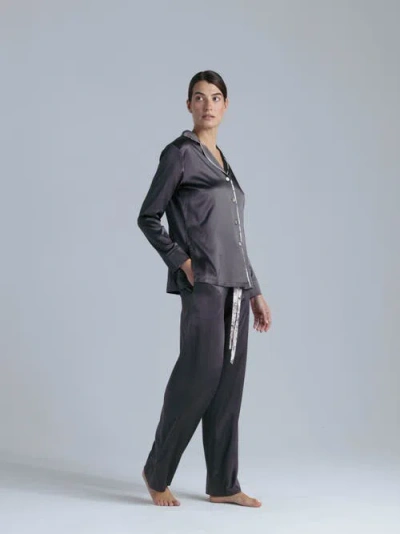 Alas Silk Pajama Pants In Gray