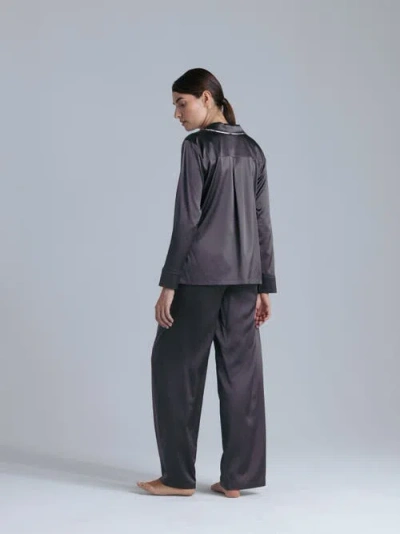 Alas Silk Pajama Pants In Gray