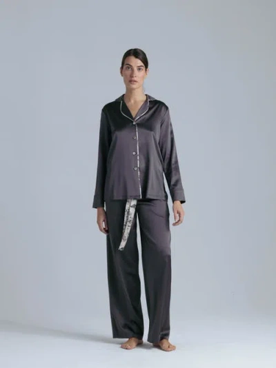 Alas Silk Pajama Pants In Gray