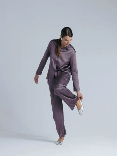 Alas Silk Pajama Pants In Purple