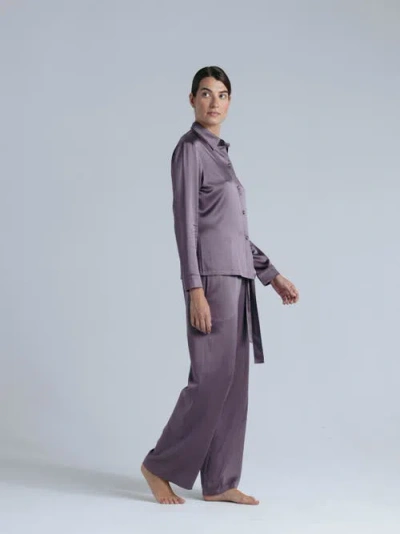 Alas Silk Pajama Pants In Purple
