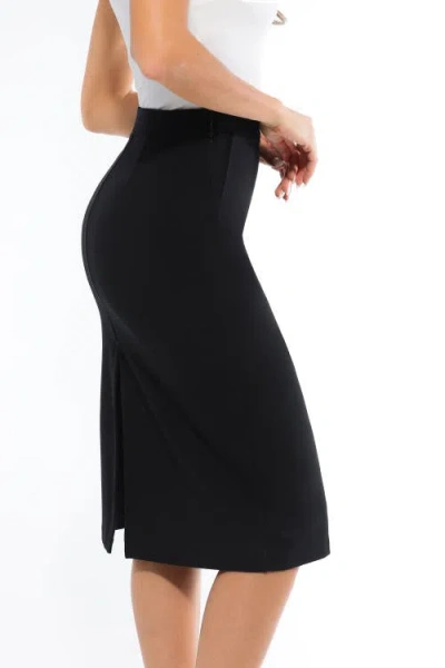 Popilush Sculptease Commuter Fitted Skirt In Black