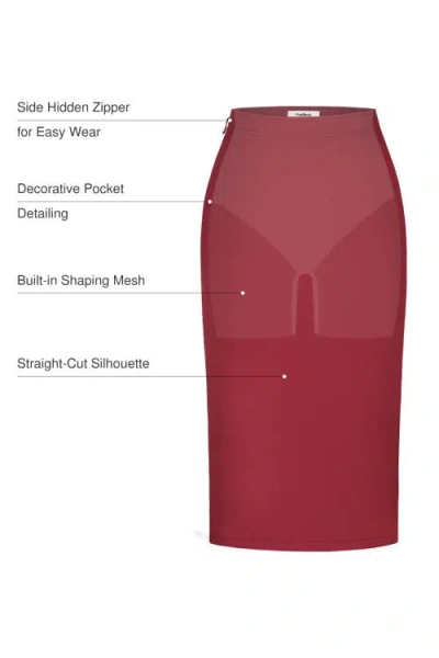 Popilush Sculptease Commuter Fitted Skirt In Black