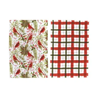 C & F Home C&f Home Cardinal Greenery & Plaid Printed Kitchen Towel Set Of 2 In Red