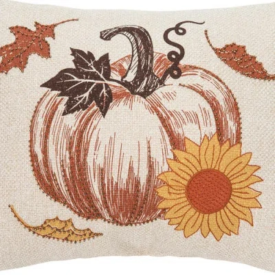 C & F Home C&f Home Harvest Time Pumpkin Embellished Fall Accent Pillow, 13" X 18" In Multi