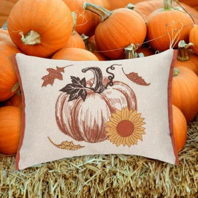 C & F Home C&f Home Harvest Time Pumpkin Embellished Fall Accent Pillow, 13" X 18" In Multi