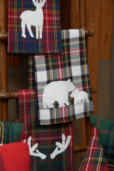 C & F Home C&f Home White Tartan Bears Towel In Multi
