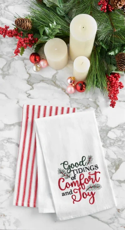 C & F Home C&f Home Tidings Of Comfort & Joy Towel In White