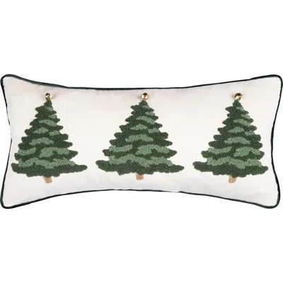 C & F Home C&f Home Flocked Trees Throw Pillow, 12" X 24" In Green