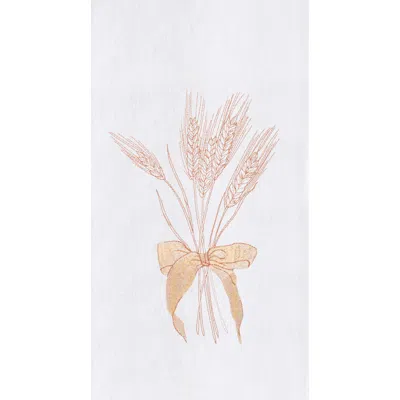 C & F Home C&f Home Autumn Fields Wheat Embroidered Cotton Flour Sack Dishtowel In White