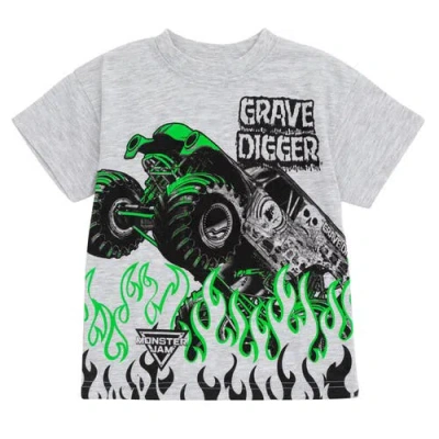 Monster Jam Grave Digger T-shirt & Mesh Shorts Set In Gray